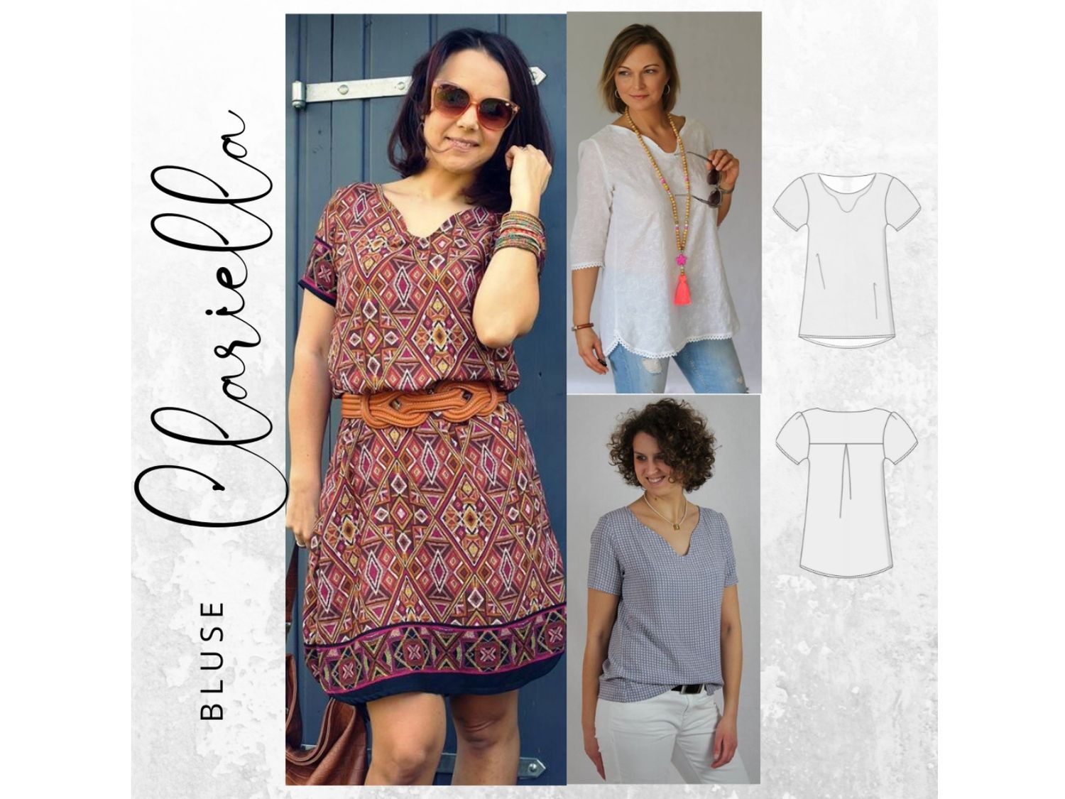Schnittmuster  Bluse CLARIELLA Gr. XS-XL