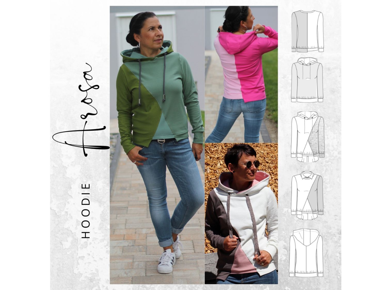 Schnittmuster  Hoodie AROSA Gr. XS-XXXL