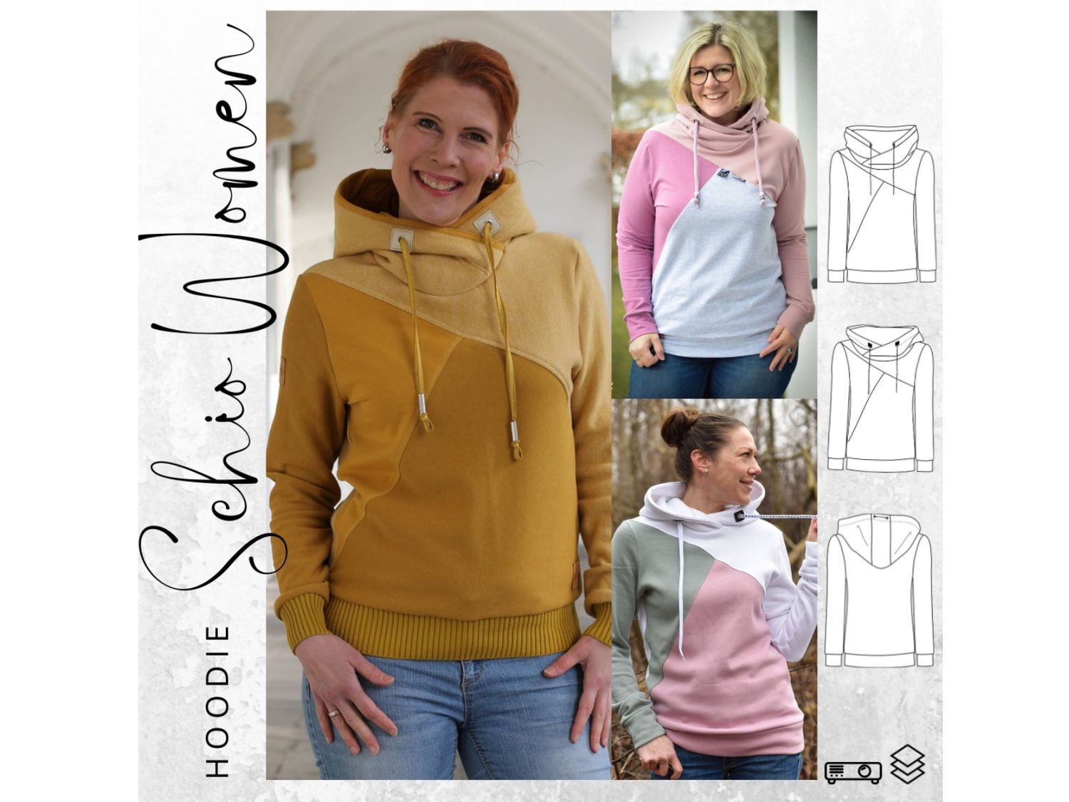 Schnittmuster  Hoodie SCHIO Women Gr. XS-XXXL