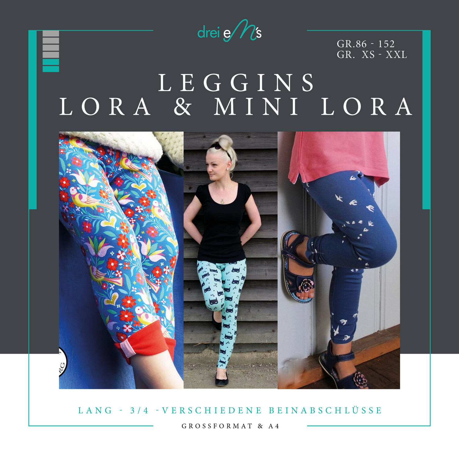 Kombi-Ebook Leggins LORA Gr. XS-XXL und mini LORA Gr. 86/92-146/152
