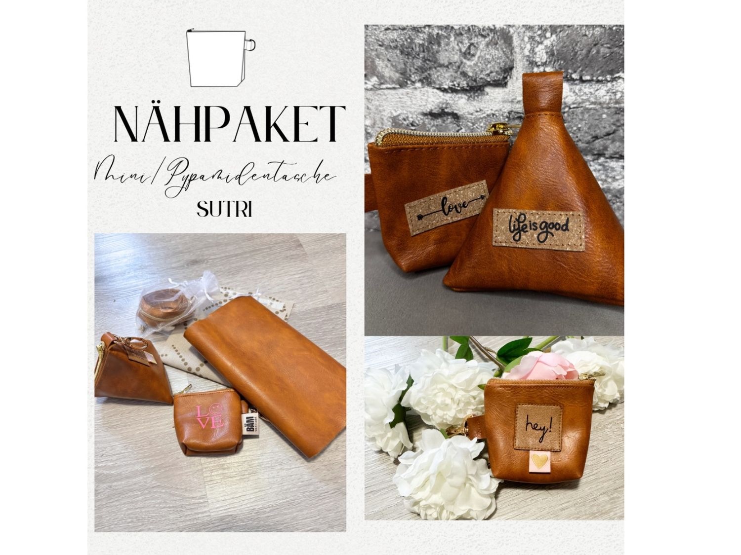 Nähpaket Minitasche + Pyramidentasche SUTRI
