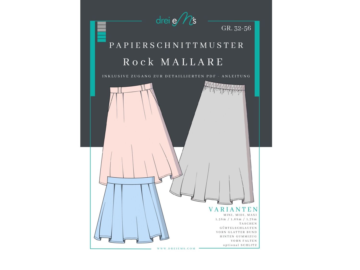 Papierschnittmuster Rock MALLARE Gr. 32-56