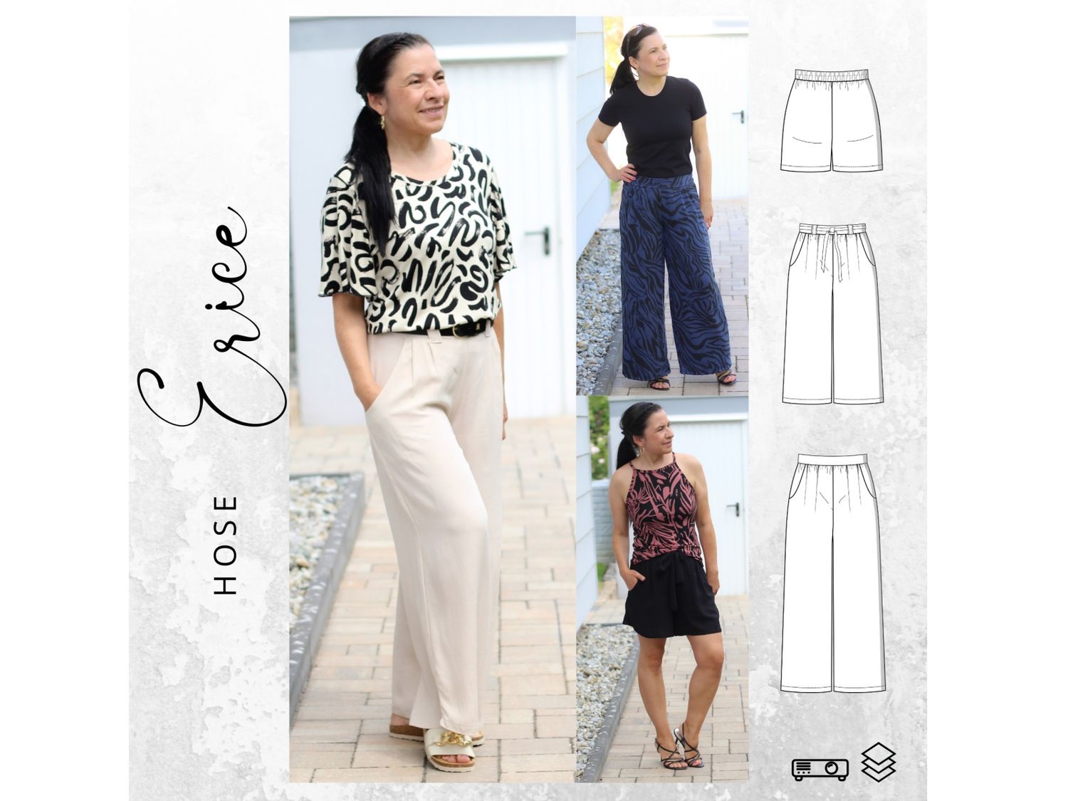 Schnittmuster PDF Ebook Hose ERICE Gr. 32-56