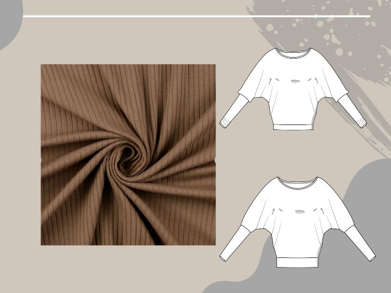 NÄHPAKET Pullover SIROLO  Gr. 34-56 braun Rippjersey