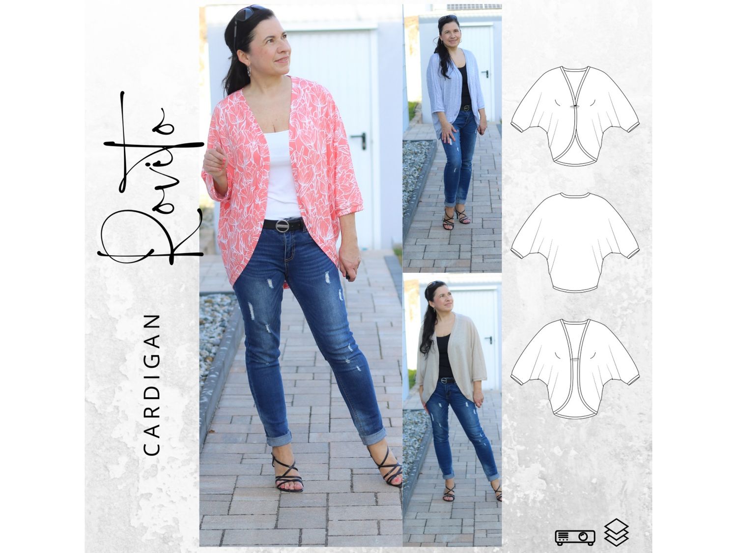 Schnittmuster PDF Ebook Cardigan ROVITO Gr. 34-54