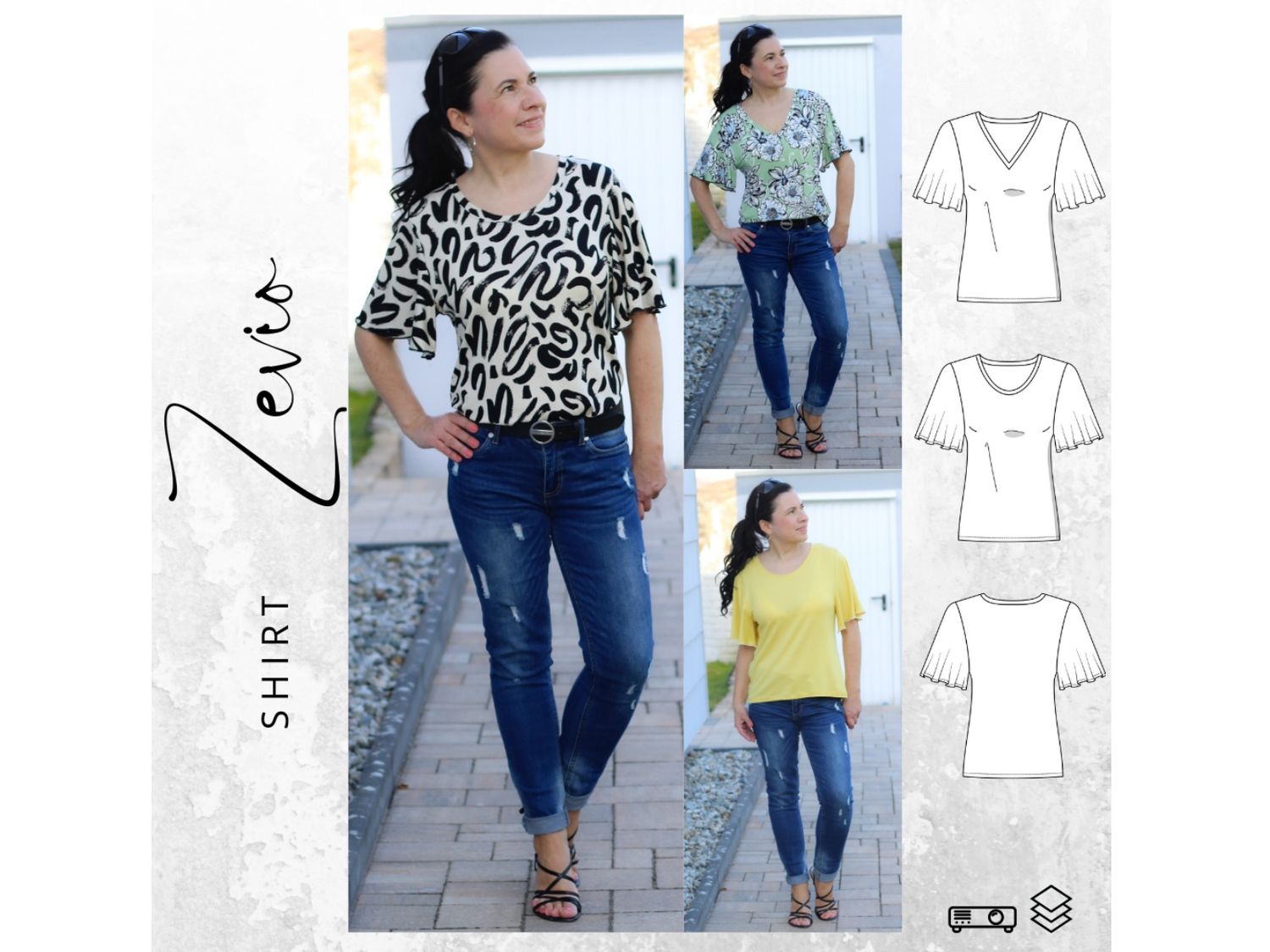 Schnittmuster PDF Ebook Shirt ZEVIO Gr. 34-56