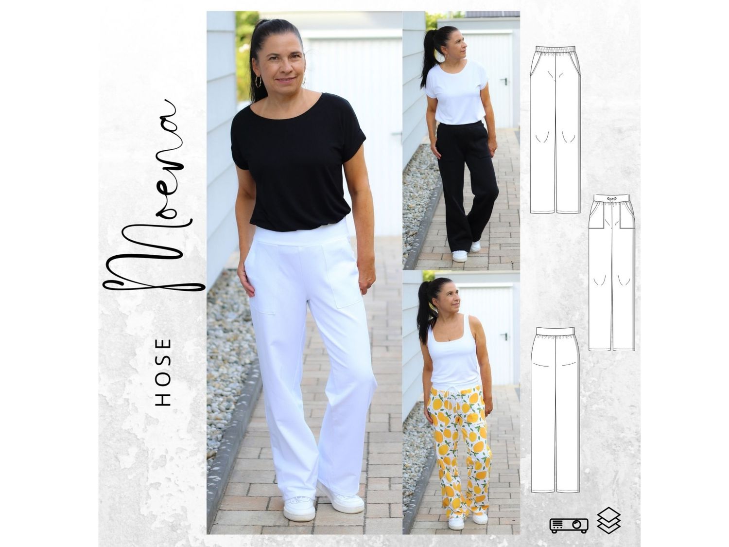 Hose MOENA Gr. 32-56 Schnittmuster PDF Ebook