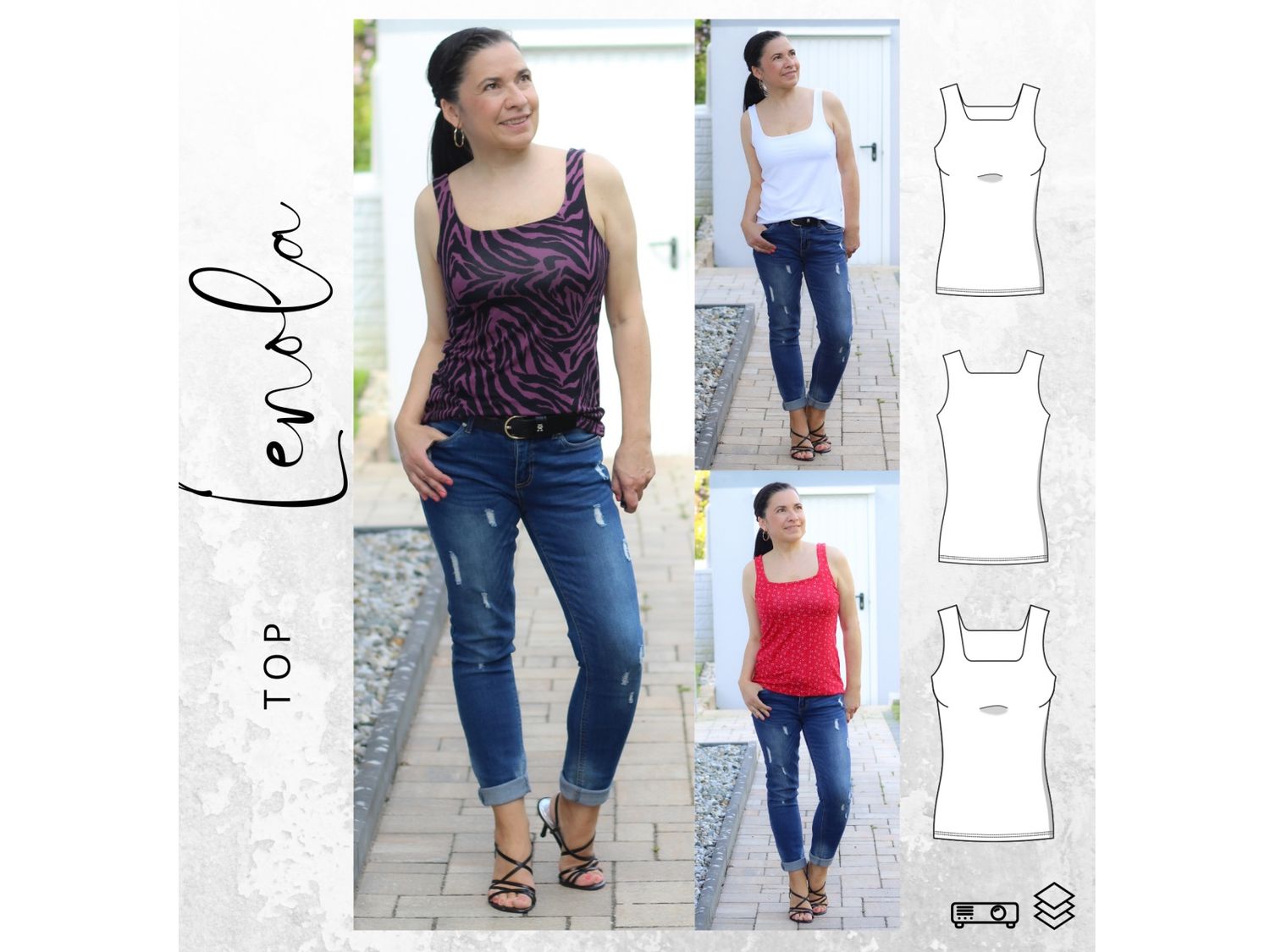 Schnittmuster PDF Ebook Top LENOLA Gr. 34-54