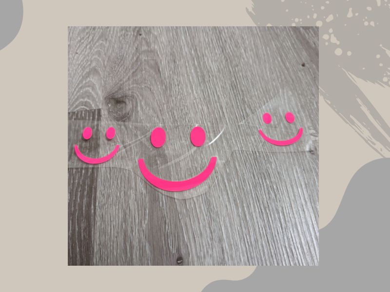 Bügelbild 3 SMILEY neonpink passend zu NEVIANO