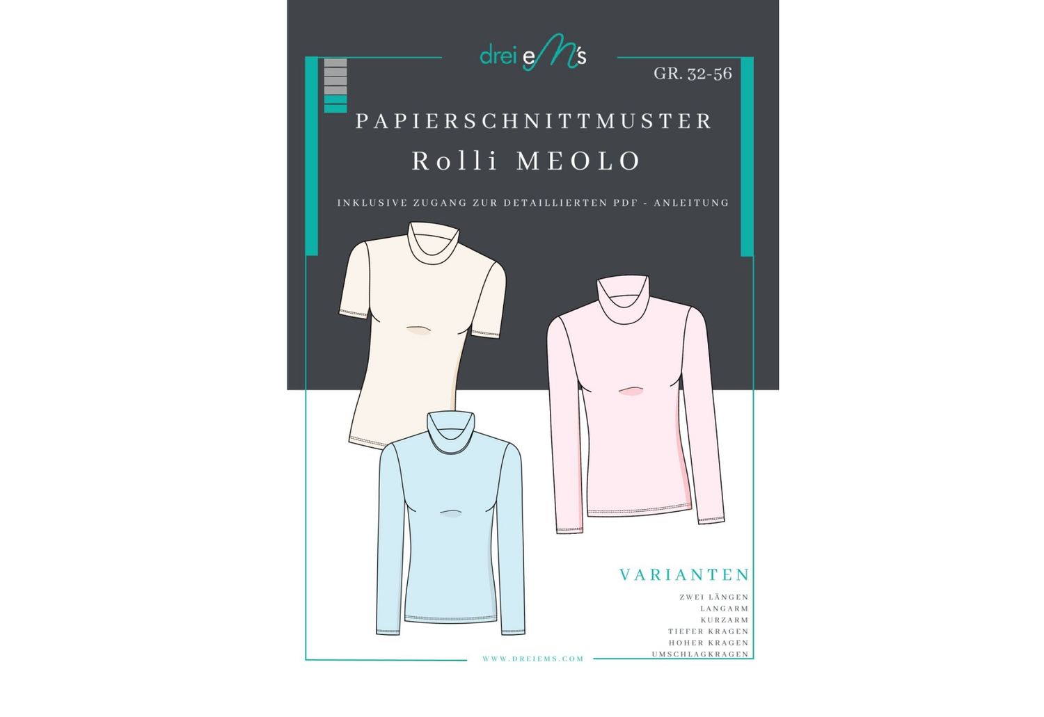 Papierschnittmuster Rolli MEOLO Gr. 32-56