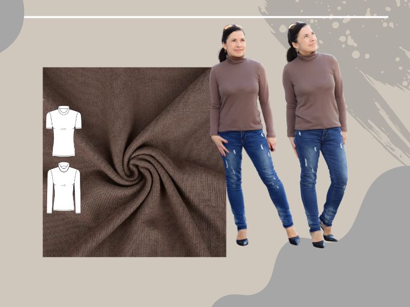 NÄHPAKET Rolli MEOLO Strick Softjersey braun