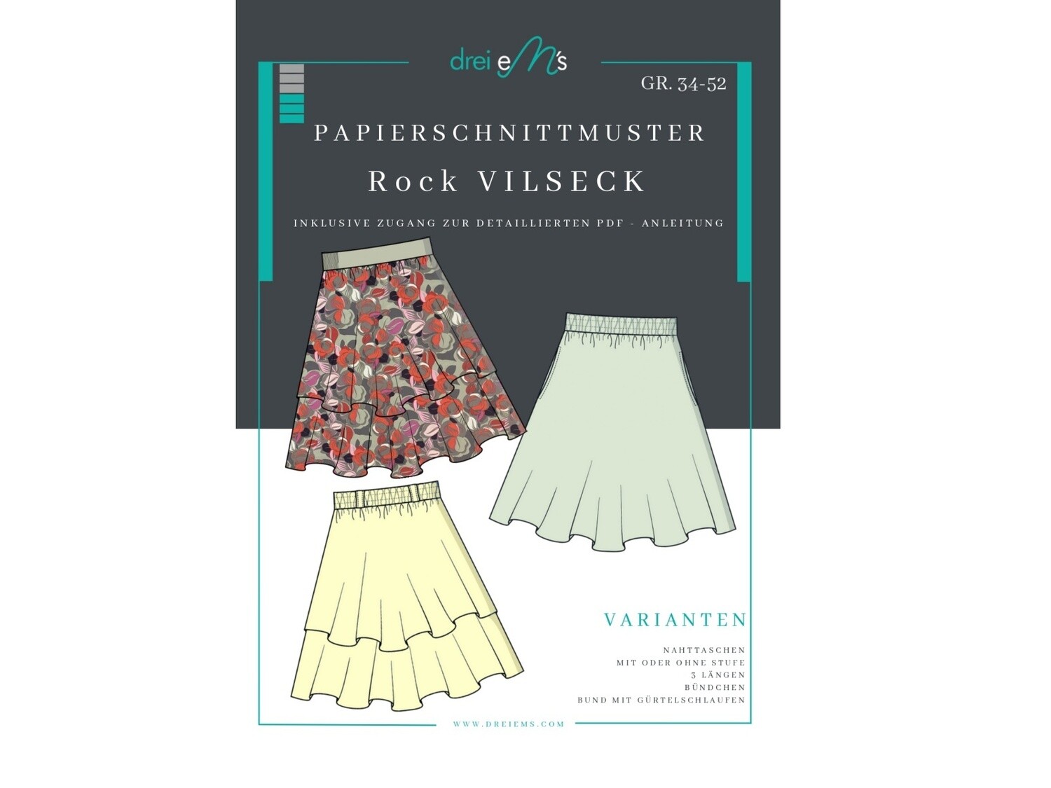 Papierschnittmuster Rock VILSECK