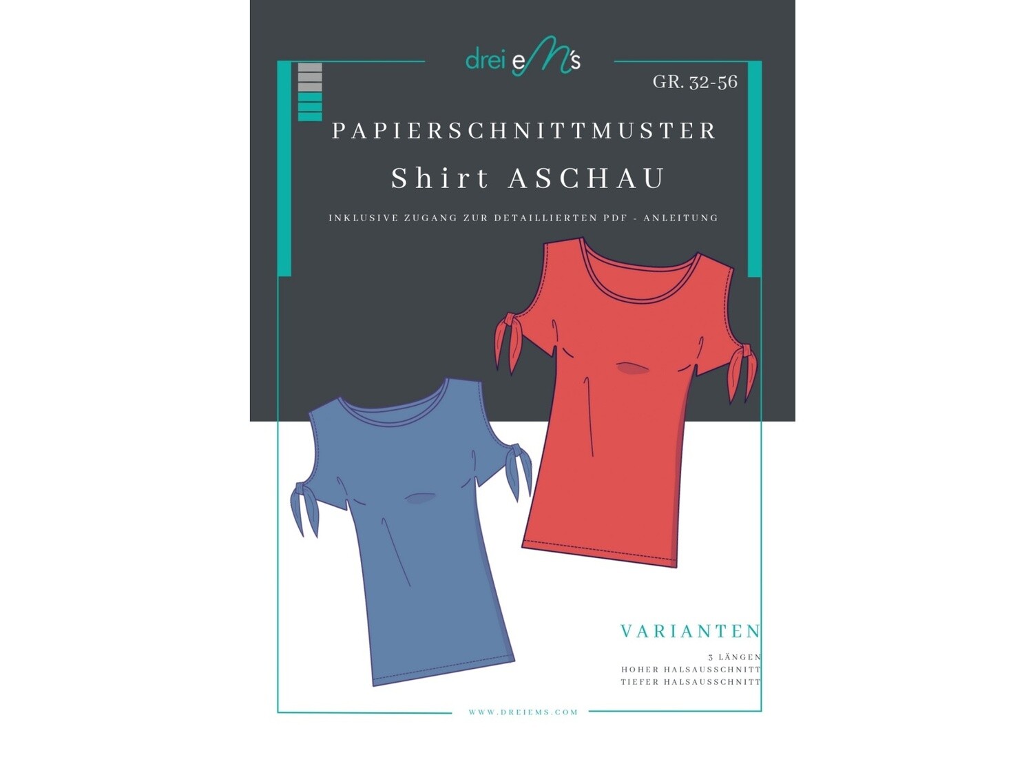 Papierschnittmuster  Knotenshirt ASCHAU