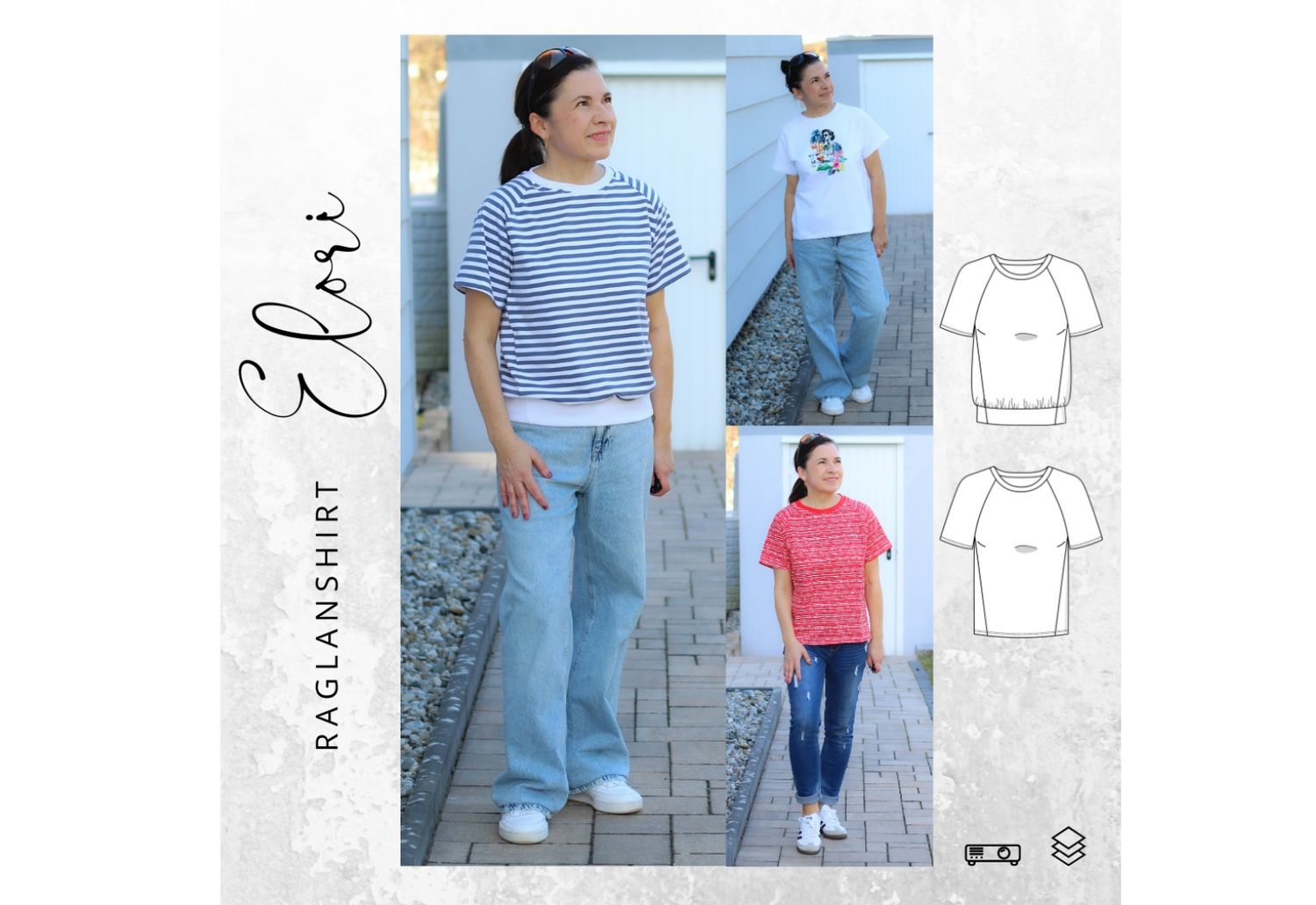 Schnittmuster Ebook Raglanshirt ELORI Gr. 32-56