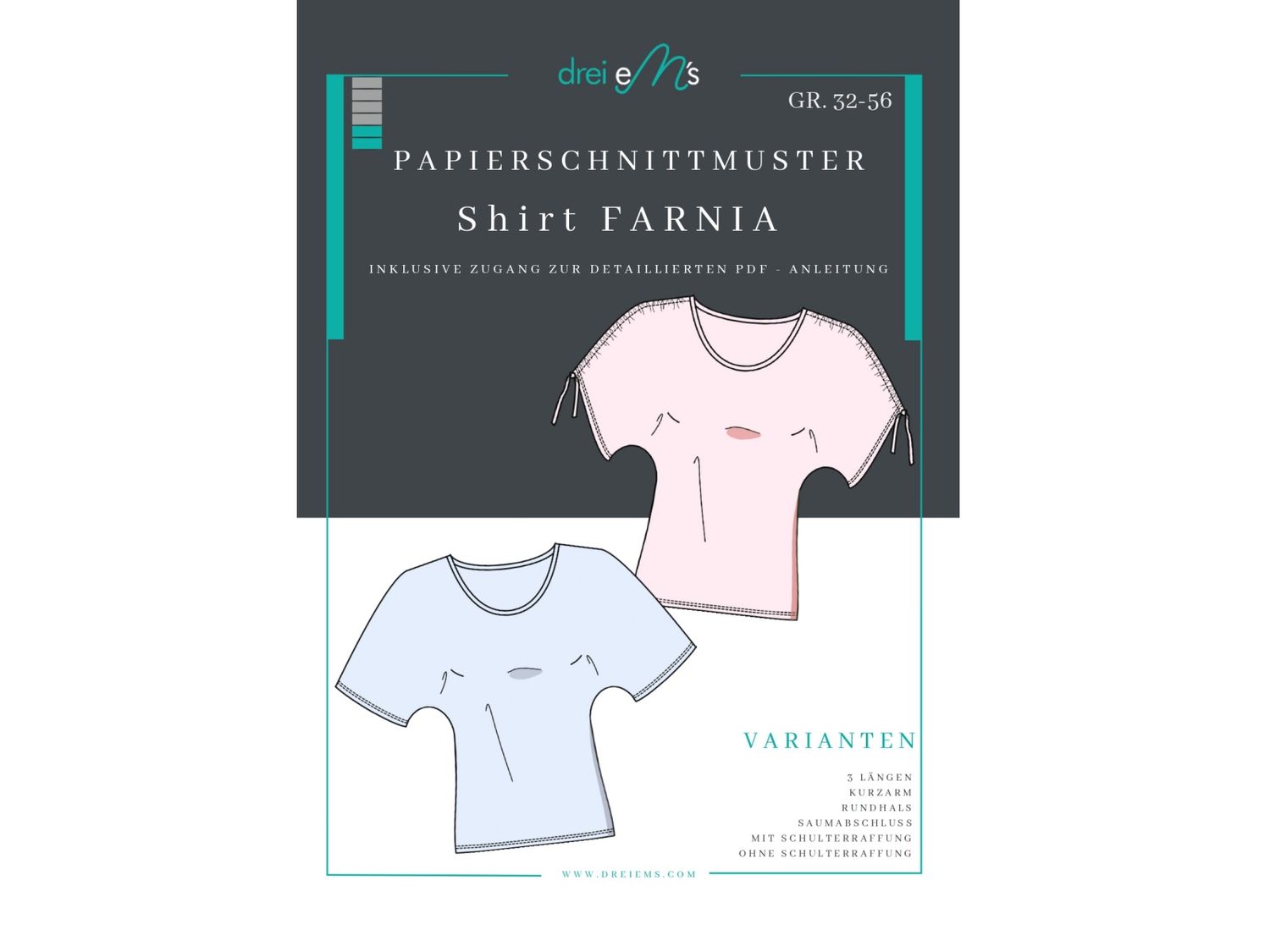Papierschnittmuster Shirt FARNIA Gr. 32-56