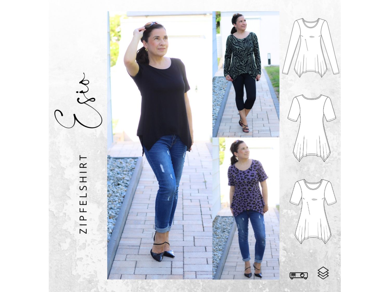 Schnittmuster Ebook Zipfelshirt ESIO Gr. 34-56