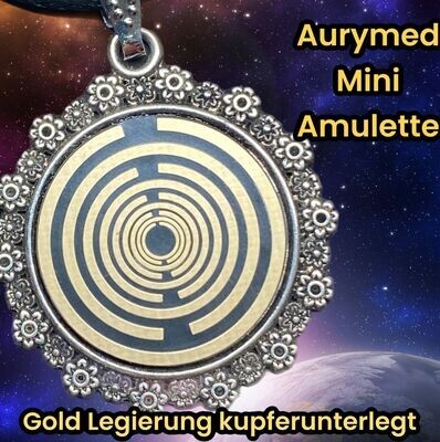 Amulette - silberfarbend Blumenmuster, Lakhovsky MWO Schwingkreis Antennen Symbol, Disc in schwarz mit ca.20 mm Durchmesser, Disc Gold legiert, Kupfer unterlegt Amulette - silberfarbend Blumenmuster, Lakhovsky MWO Schwingkreis Antennen Symbol, Disc in schwarz mit ca.20 mm Durchmesser, Disc Gold legiert, Kupfer unterlegt