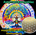 147 mm Disc - Blume des Lebens trifft den Baum der Chakren, doppelseitig, 1 seitig Gold legiert, Kupfer unterlegt 147 mm Disc - Blume des Lebens trifft den Baum der Chakren, doppelseitig, 1 seitig Gold legiert, Kupfer unterlegt