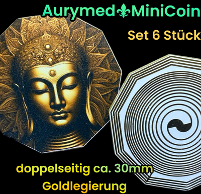 30 mm Disc - 6er Set- Buddha Kopf - Bifilar Spule (fermatsche Antenne, doppelseitig 30 mm Disc - 6er Set- Buddha Kopf - Bifilar Spule (fermatsche Antenne, doppelseitig