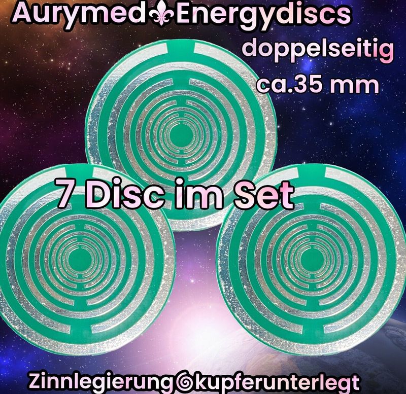 35 mm Disc 7er Set - Lakhovsky Antenne MWO Schwingkreis Oszillator Scheibe, Zinn legiert, doppelseitig, waldgrün 35 mm Disc 7er Set - Lakhovsky Antenne MWO Schwingkreis Oszillator Scheibe, Zinn legiert, doppelseitig, waldgrün