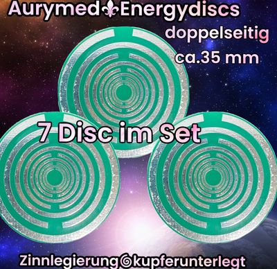 35 mm Disc 7er Set - Lakhovsky Antenne MWO Schwingkreis Oszillator Scheibe, Zinn legiert, doppelseitig, waldgrün 35 mm Disc 7er Set - Lakhovsky Antenne MWO Schwingkreis Oszillator Scheibe, Zinn legiert, doppelseitig, waldgrün