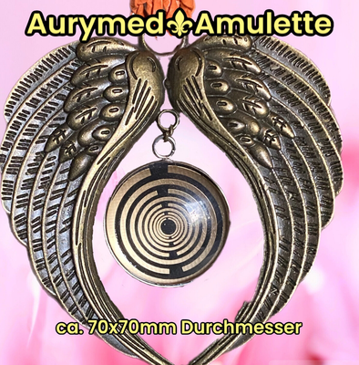 Amulette - bronzefarbend, Engelsflügel, Lakhovsyk MWO Schwingkreis Antennen Design, Disc in schwarz (hinter Glas) mit ca.25 mm Durchmesser, Disc Gold legiert, Kupfer unterlegt Amulette - bronzefarbend, Engelsflügel, Lakhovsyk MWO Schwingkreis Antennen Design, Disc in schwarz (hinter Glas) mit ca.25 mm Durchmesser, Disc Gold legiert, Kupfer unterlegt