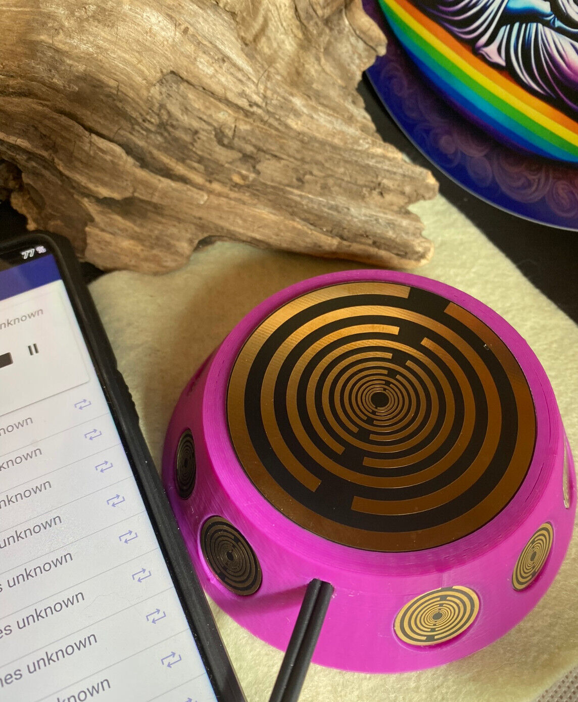 69 mm VibraNex UFO - pink, Oberflächenplatte Gold legiert