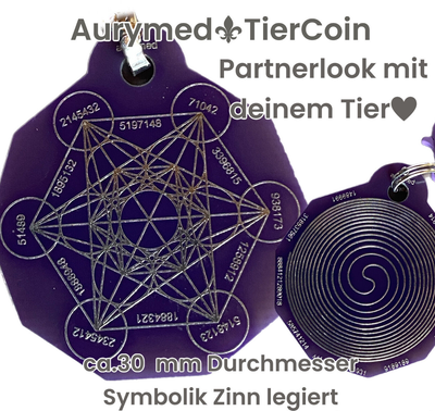 1 x Animal Tier Coin - flieder lila mit Zinn legiert 1 x Animal Tier Coin - flieder lila mit Zinn legiert