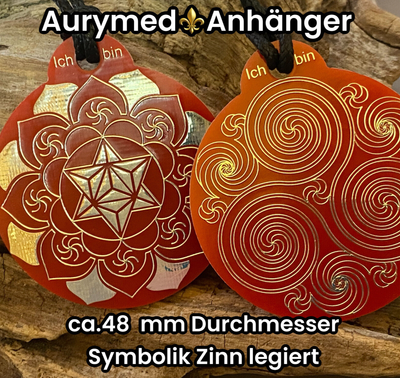 Amulette - Ich bin - Merkaba - Triskele rot mit Zinn legiert ca. 48mmx52 mm Amulette - Ich bin - Merkaba - Triskele rot mit Zinn legiert ca. 48mmx52 mm