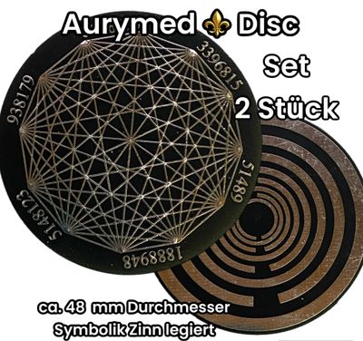 48 mm Disc - 2 Stück - Dodecagram - Lakhovsky MWO Oszillator Antennen Design, doppelseitig, schwarz, Zinn legiert, Kupfer unterlegt 48 mm Disc - 2 Stück - Dodecagram - Lakhovsky MWO Oszillator Antennen Design, doppelseitig, schwarz, Zinn legiert, Kupfer unterlegt