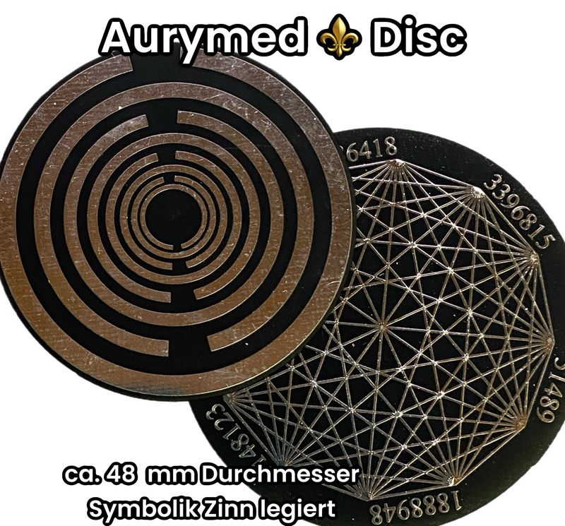 48 mm Disc - 1 Stück - Dodecagram - Lakhovsky MWO Oszillator Antennen Design, doppelseitig, schwarz, Zinn legiert, Kupfer unterlegt 48 mm Disc - 1 Stück - Dodecagram - Lakhovsky MWO Oszillator Antennen Design, doppelseitig, schwarz, Zinn legiert, Kupfer unterlegt