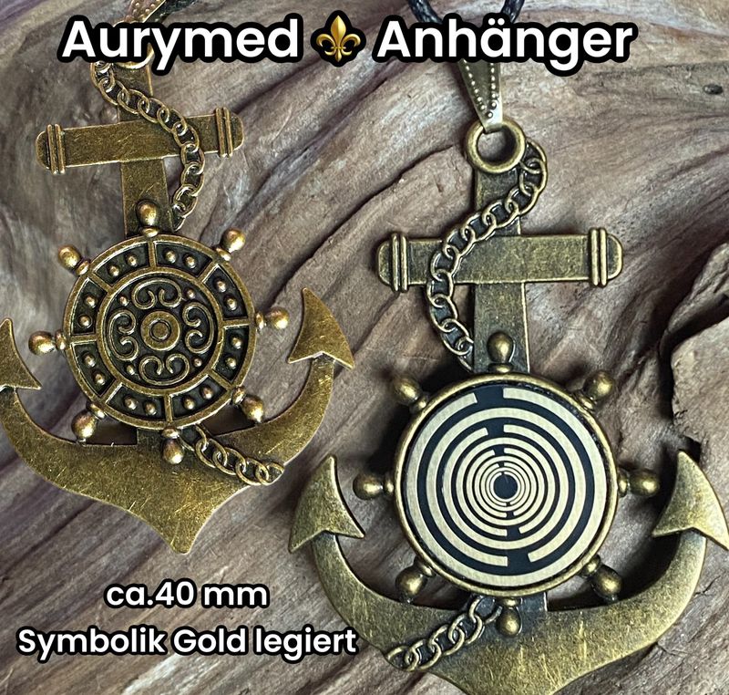 Anhänger - Anker, bronzefarbend, Disc Symbol Gold legiert