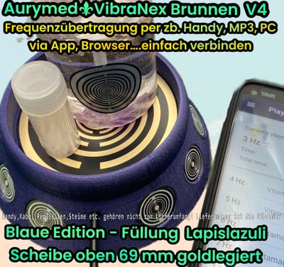 Frequenzübertragungsplatte VibraNex Brunnen V4  MIT Lapislazuli FÜLLUNG INNEN -