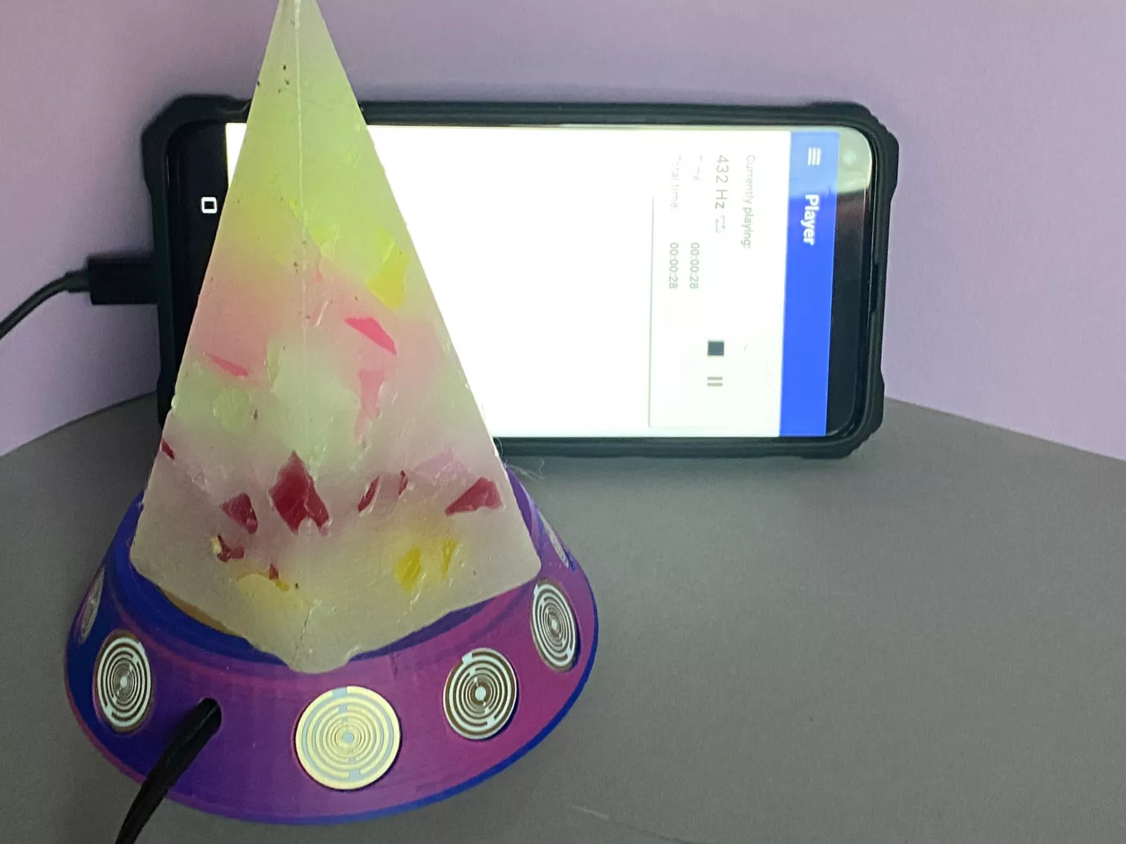 69 mm VibraNex UFO - Farbverlauf, Oberflächenplatte Goldlegiert