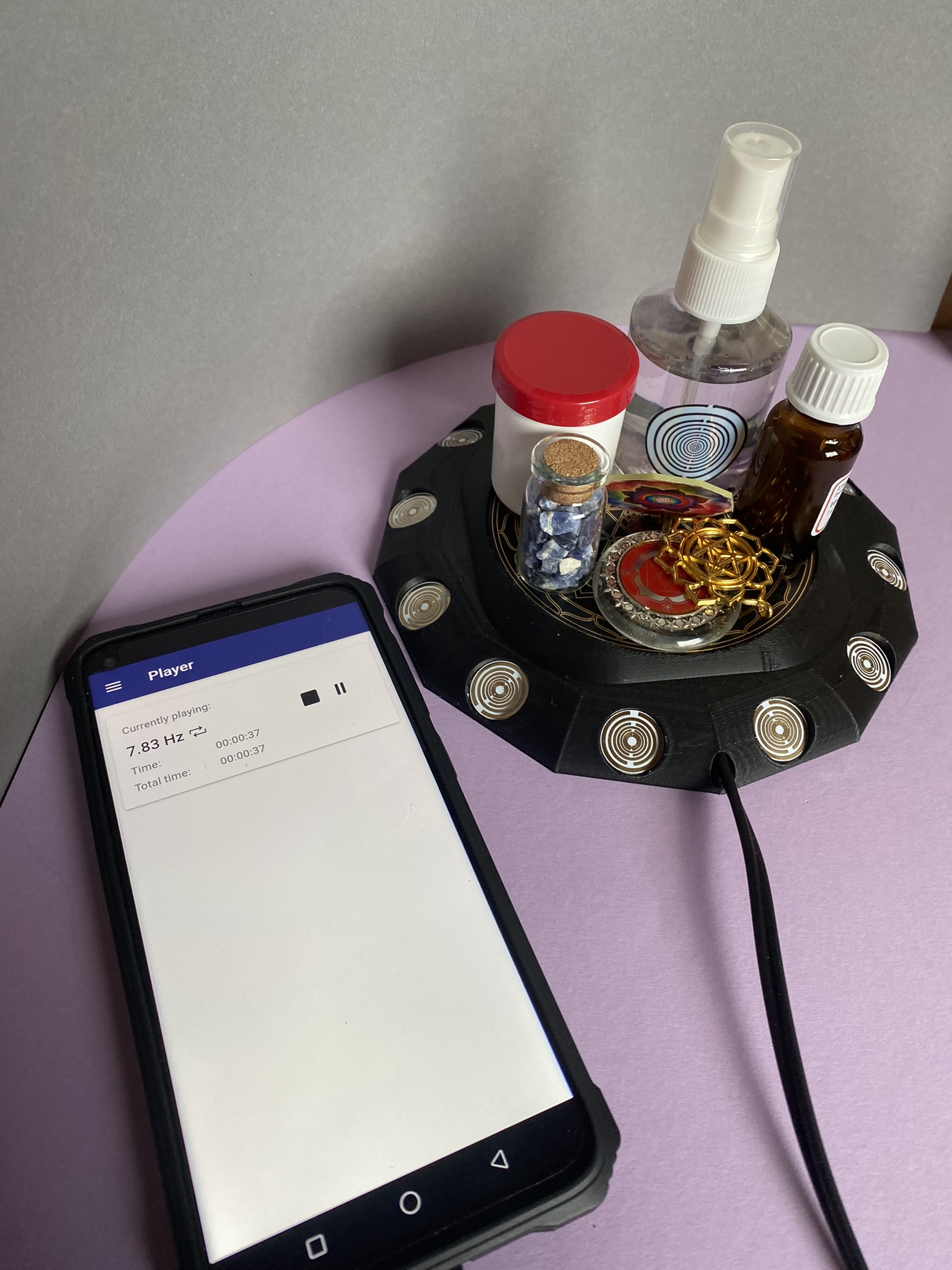 94 mm VibraNex flach - schwarz, Oberflächenplatte Gold legiert