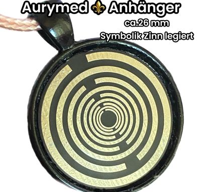 Amulette - schwarz, Lakhovsky, Disc in schwarz, ca.25 mm Durchmesser, Disc Symbol Zinn legiert, Kupfer unterlegt Amulette - schwarz, Lakhovsky, Disc in schwarz, ca.25 mm Durchmesser, Disc Symbol Zinn legiert, Kupfer unterlegt