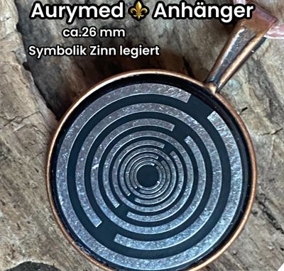 Amulette - kupferfarbend (kein Kupfer), Lakhovsky Disc in schwarz, ca.25 mm Durchmesser, Disc Symbol Zinn legiert, Kupfer unterlegt Amulette - kupferfarbend (kein Kupfer), Lakhovsky Disc in schwarz, ca.25 mm Durchmesser, Disc Symbol Zinn legiert, Kupfer unterlegt