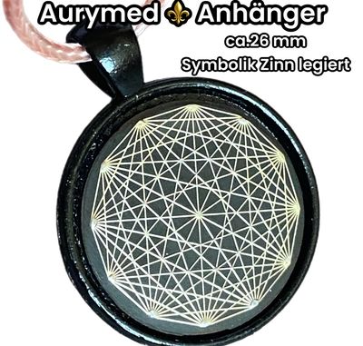 Amulette - schwarz, Dodecagram, Disc in schwarz, ca.25 mm Durchmesser, Disc Symbol Zinn legiert, Kupfer unterlegt Amulette - schwarz, Dodecagram, Disc in schwarz, ca.25 mm Durchmesser, Disc Symbol Zinn legiert, Kupfer unterlegt