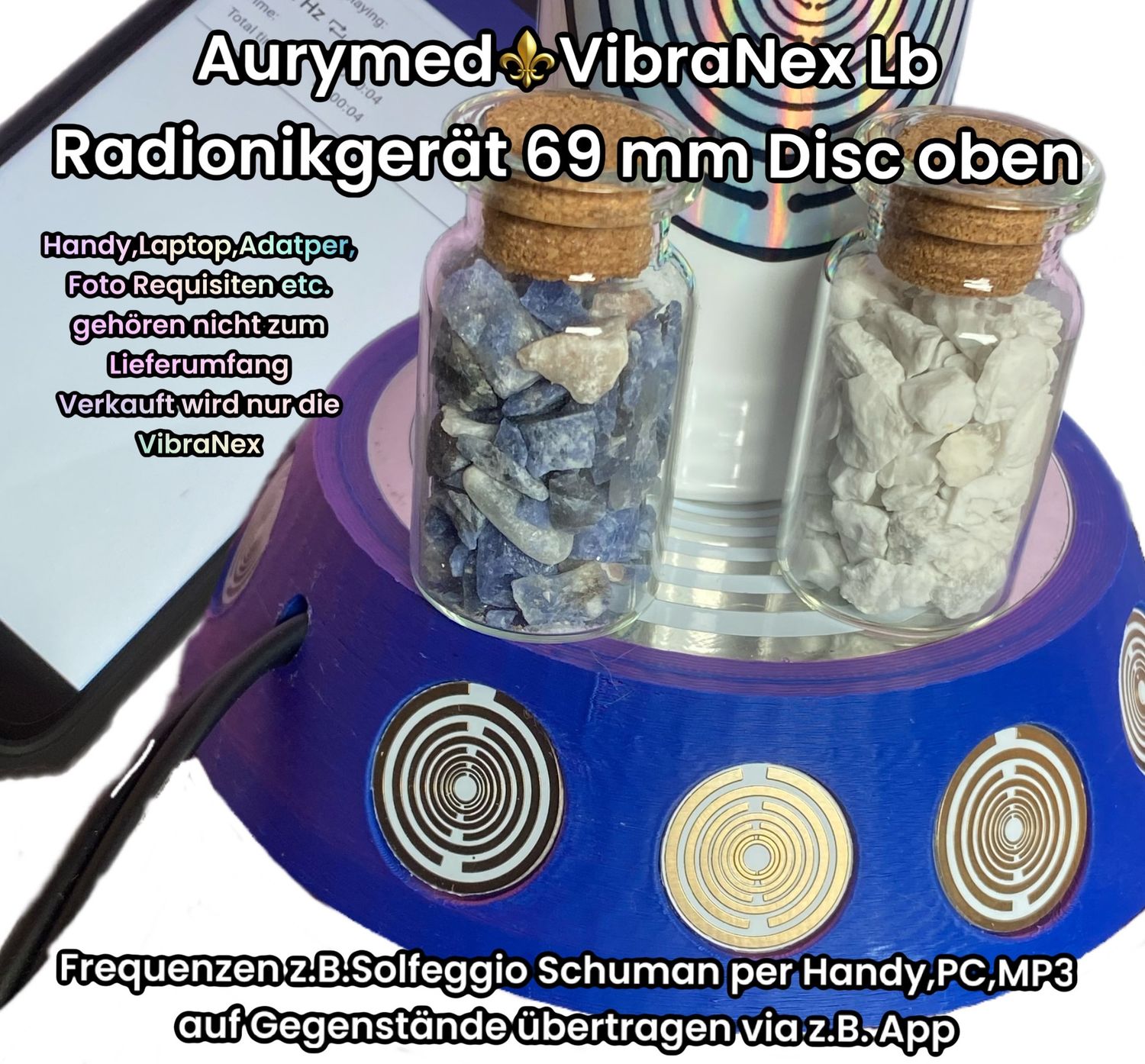 69 mm VibraNex UFO, Farbverlauf, Oberflächenplatte Zinn legiert