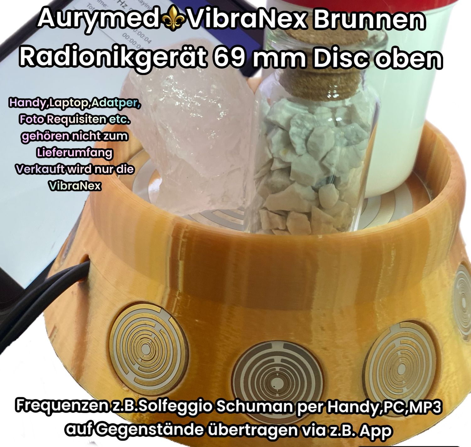 69 mm VibraNex Brunnen, 1 farbig, Oberflächenplatte Zinn legiert