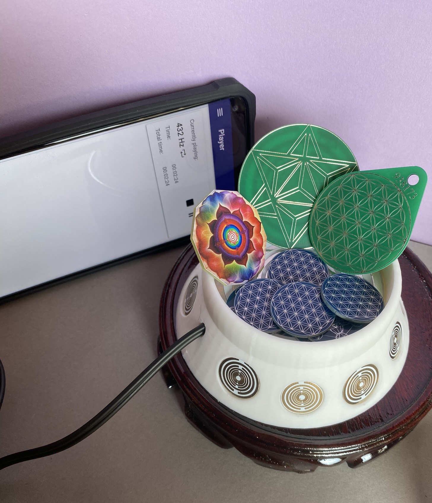 69 mm VibraNex Brunnen, 1 farbig, Oberflächenplatte Zinn legiert