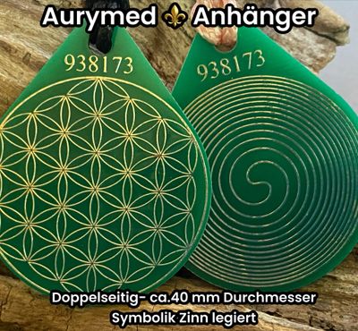 Anhänger Blume des Lebens - Bifilar Spule, grün, ca. 40 mm x 48 mm, Zinn legiert Anhänger Blume des Lebens - Bifilar Spule, grün, ca. 40 mm x 48 mm, Zinn legiert