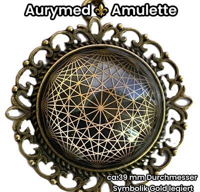 Amulette - bronzefarbend, Dodecagram 12-er Stern, Disc in schwarz mit ca.25 mm Durchmesser, Disc Symbol gold legiert, Kupfer unterlegt Amulette - bronzefarbend, Dodecagram 12-er Stern, Disc in schwarz mit ca.25 mm Durchmesser, Disc Symbol gold legiert, Kupfer unterlegt