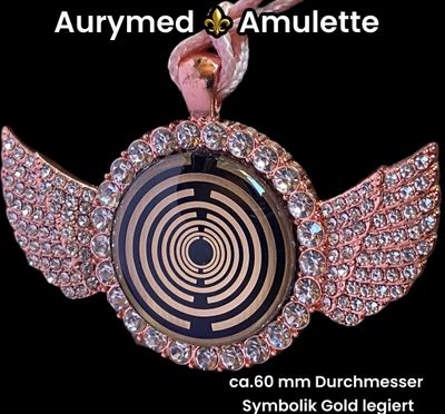 Amulette -glamour, Strassteine,Lakhovsky Antenne als nachtschwarzer ca. 25 mm großer Coin (hinter Glas) mit Goldlegierung in eine altrose Farbe Engelsflügel Fassung eingearbeitet, Kupfer unterlegt Amulette -glamour, Strassteine,Lakhovsky Antenne als nachtschwarzer ca. 25 mm großer Coin (hinter Glas) mit Goldlegierung in eine altrose Farbe Engelsflügel Fassung eingearbeitet, Kupfer unterlegt