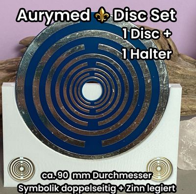 90 mm - 1 x Disc + 1x PLA Halter - Lakhovsky Antenne MWO Schwingkreis Oszillator Design, doppelseitig, Zinn legiert, Kupfer unterlegt, blau 90 mm - 1 x Disc + 1x PLA Halter - Lakhovsky Antenne MWO Schwingkreis Oszillator Design, doppelseitig, Zinn legiert, Kupfer unterlegt, blau