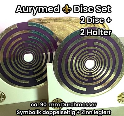 90 mm - 2 x Disc + 2x PLA Halter - Lakhovsky Antenne MWO Schwingkreis Oszillator Design, doppelseitig, Zinn legiert, Kupfer unterlegt, lila 90 mm - 2 x Disc + 2x PLA Halter - Lakhovsky Antenne MWO Schwingkreis Oszillator Design, doppelseitig, Zinn legiert, Kupfer unterlegt, lila