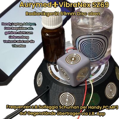 69 mm VibraNex UFO, 1 farbig, Oberflächenplatte Zinn legiert 69 mm VibraNex UFO, 1 farbig, Oberflächenplatte Zinn legiert