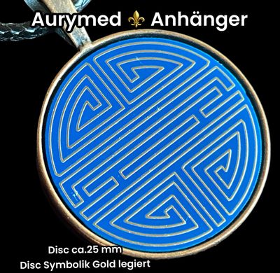 Amulette - kupferfarbend Shou Symbolik, Disc in blau, ca.25 mm Durchmesser, Disc Symbol Gold legiert, Kupfer unterlegt Amulette - kupferfarbend Shou Symbolik, Disc in blau, ca.25 mm Durchmesser, Disc Symbol Gold legiert, Kupfer unterlegt