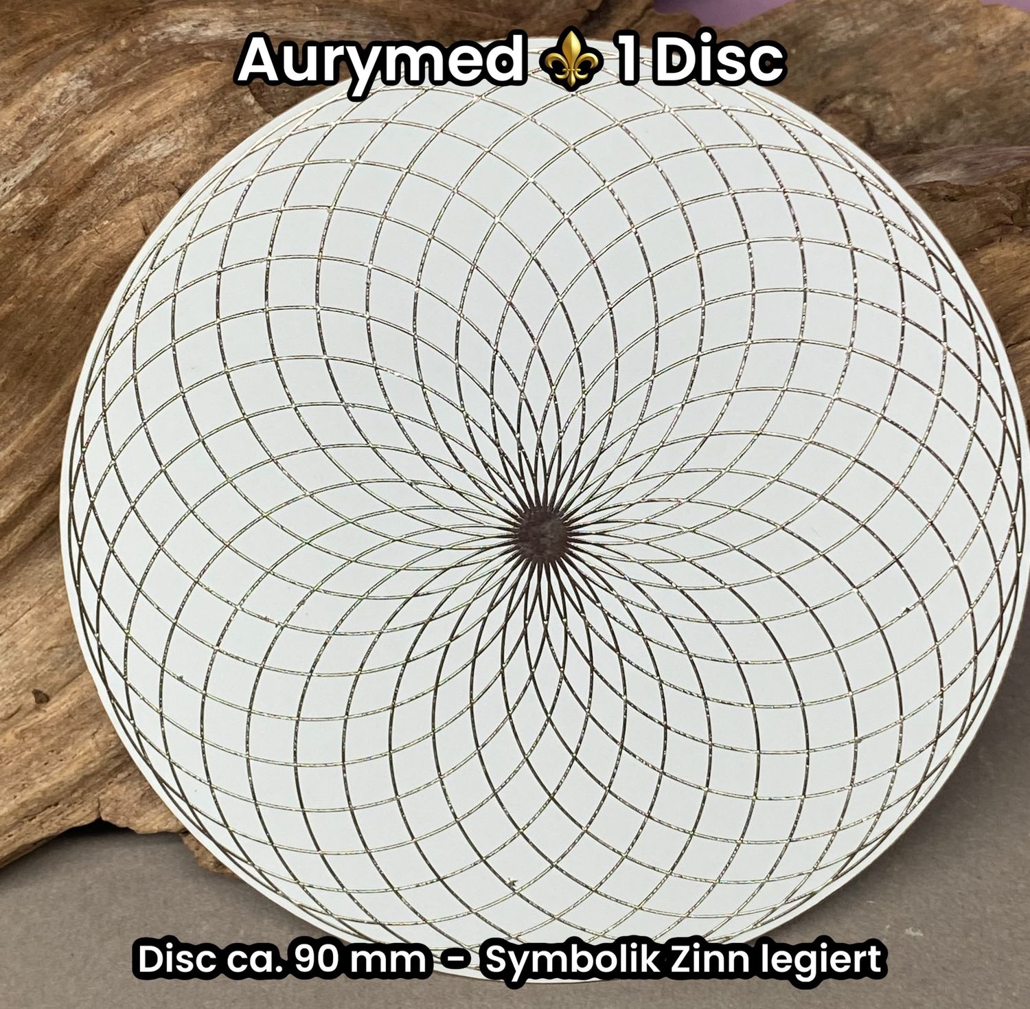 90 mm Disc - 1 Stück - Torus Feldwirbler, weiß mit Zinn Legierung, doppelseitig, Kupfer unterlegt