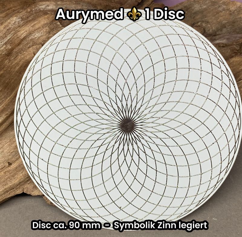90 mm Disc - 1 Stück - Torus Feldwirbler, weiß mit Zinn Legierung, doppelseitig, Kupfer unterlegt 90 mm Disc - 1 Stück - Torus Feldwirbler, weiß mit Zinn Legierung, doppelseitig, Kupfer unterlegt
